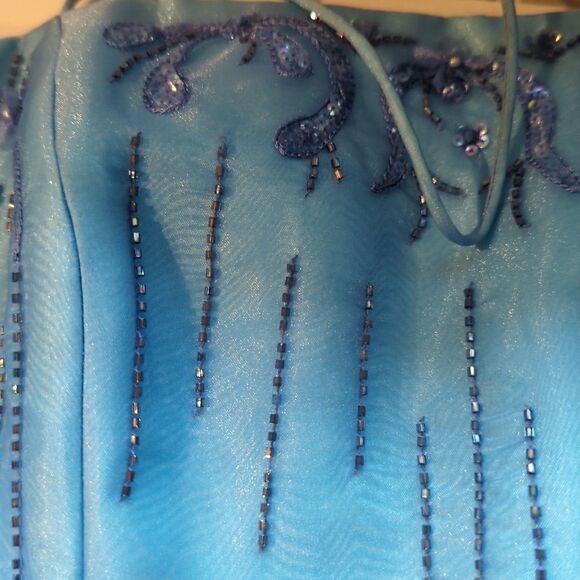 Vintage Dave & Johnny by Laura Ryner Bustier Corset Top 1/2 Blue Sequins Fairy - Picture 7 of 7
